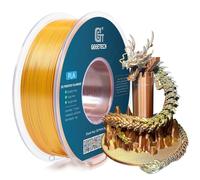 GEEETECH Filamento PLA de seda tricolor, 1,75 mm, filamento para impresora 3D, 1 kg/bobina, oro de seda, cobre plateado