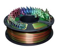 GEEETECH Filamento PLA de seda tricolor, 1,75 mm, filamento para impresora 3D, 1 kg/bobina, rojo, azul, verde