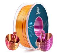 GEEETECH Filamento PLA de seda tricolor, 1,75 mm, filamento para impresora 3D, 1 kg por bobina, rojo, oro y morado