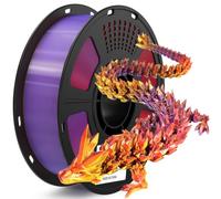 GEEETECH Filamento PLA de seda tricolor, 1,75 mm, filamento para impresora 3D, 1 kg por bobina, rojo, oro y morado