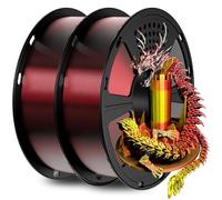 GEEETECH Filamento PLA de seda tricolor, 1,75 mm, filamento para impresora 3D, 1kg por Carrete, 2 Rollos,Rojo Oro Negro*2