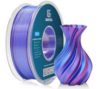 GEEETECH Filamento PLA Seda doble color, 1,75 mm, Filamento para impresora 3D, 1 kg/bobina，Azul y Rojo