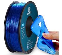 GEEETECH Filamento TPU 95A 1,75 mm +/- 0,03 mm para impresora 3D, 1 kg, Carrete, color azul transparente