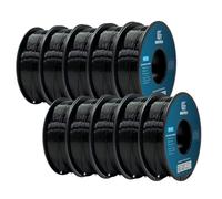 GEEETECH PETG Filamento 1.75mm 10kg, Filamento PETG para Impresora 3D, Precisión Dimensional +/- 0,02 mm, 10 Carretes, 1 kg por Carrete (10*Negro)