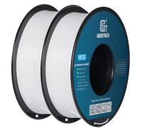 GEEETECH PETG Filamento de 1,75 mm 2kg, filamento para impresora 3D, 1 kg por bobina, 2 bobinas, blanco y blanco