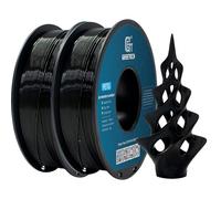 GEEETECH PETG Filamento de 1,75 mm 2kg, filamento para impresora 3D, 1 kg por bobina, 2 bobinas, negro y negro