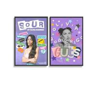 Geegao 2 pósteres de Olivia Rodrigo, collage de música vintage de Olivia Rodrigo, póster de pared, lienzo, póster decorativo para habitación, póster estético impreso, póster decorativo de 12 x 18