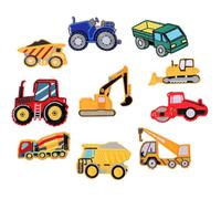 GEEHUA 10 parches termoadhesivos de vehículos de ingeniería, parches bordados para niños, parches de decoración para coser y reparar agujeros, sombreros, chaquetas, bolsos, chalecos, jeans, ropa