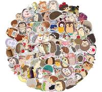 GEEHUA 100 calcomanías de erizo de acuarela, lindas calcomanías de erizo, calcomanías de vinilo impermeables para decoración de bricolaje, diario, álbumes de recortes, fundas de teléfono, sobres de