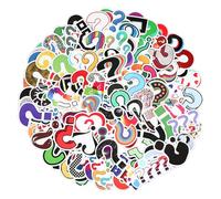 GEEHUA 120 calcomanías de signos de interrogación, calcomanías de vinilo autoadhesivas impermeables para marcas de interrogación, calcomanías para laptop, botellas de agua, álbumes de recortes