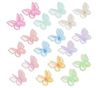 GEEHUA 18 parches bordados de mariposas de doble capa multicolor pastel de organza bordado de mariposas para vaqueros, bolsos, chaquetas, sombreros