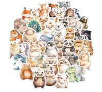 GEEHUA 50 piezas de pegatinas de animales bonitos para niños, bonitos motivos de animales de acuarela, sticker kawaii, para ordenador portátil, maleta, álbum de recortes, álbumes de fotos