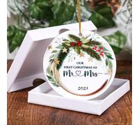 GEEHUA Adorno de primera Navidad para casados, regalo de boda, boda, árbol de Navidad, regalo para pareja, despedida de soltera, aniversario, decoración