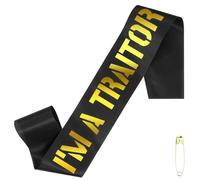GEEHUA Banda con texto en inglés "I'm A Traitor con lámina dorada", divertida decoración de fiesta negra para después traidor de jubilación para compañeros de trabajo, mudanzas, cambio de trabajo más