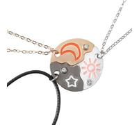 GEEHUA Collares de amistad para 3 tríos, sol, luna, estrella, rompecabezas de amistad BFF, collares colgantes a juego para mujeres, regalos para mejores amigas y hermanas para siempre