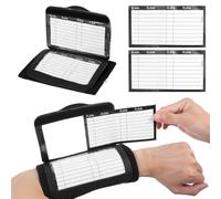 GEEHUA Fútbol Wrist Playbook con 2 tarjetas de papel, reutilizable Wrist Coach Football Fold Transparente Play Wristbands pulsera con ventana para fútbol, baloncesto, béisbol