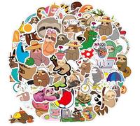 GEEHUA Paquete de 100 lindas pegatinas de perezosos, hermosas pegatinas de perezosos animales, vinilo impermeable pegatinas coloridas, regalos de álbumes de recortes para amantes de los perezosos