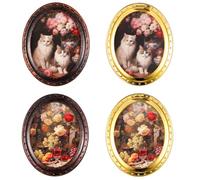 GEEHUA Paquete de 4 marcos de fotos en miniatura para casa de muñecas, accesorios para casa de muñecas hechos, accesorios de decoración de casa de muñecas en miniatura 1:12 para niños