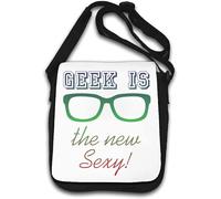Geek is The New - Bolso de hombro con eslogan divertido, color blanco, White, Talla única