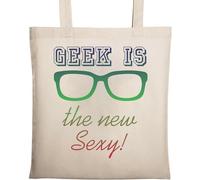 Geek is The New Funny Slogan - Bolsa de algodón ecológico natural, color beige, beige, Talla única
