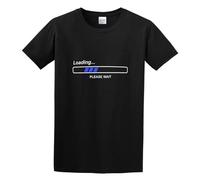 Geek Loading Please Wait Unisex 100% Cotton Short-Sleeve T-Shirts Black M