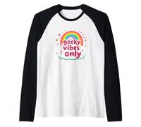 Geek Vibes Only Nerd Cita Nerd Introvertido Chicas Adolescentes Camiseta Manga Raglan