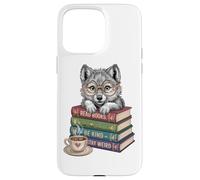 Geek Wolf Lee Libros, sé Amable, sé extraño, ratón de Biblioteca, Amante de los Libros Carcasa para iPhone 15 Pro MAX