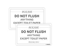 GEEKBEAR Letrero de baño Do Not Flush - Paquete de 2 unidades, acrílico, único, duradero, 6.3 x 3.8 pulgadas (blanco)