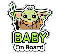 GEEKBEAR Pegatina Bebé a Bordo para Coches (03. Yoda Boy)