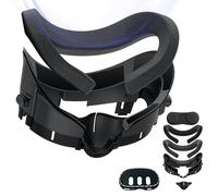 GEEKERA Comfort Mask Pad Facial Interface, Compatible con Meta Quest 3 Face Cover Pad con Botones Ajustables, con PU Face Pad y Tela de Algodón Hielo, Quest 3 Silicone Sleeve, VR Accesorios