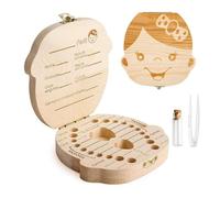GeekerChip Bebé Dientes Caja(Niña),Caja de Madera para Guardar Dientes para Little Bebé [Versión Español]