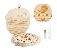 GeekerChip Bebé Dientes Caja(Niño),Caja de Madera para Guardar Dientes para Little Bebé