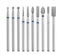 GeekerChip Broca Manicura,10 Piezas Fresas para Torno Manicura,Profesional Brocas para Uñas,Accesorio de Manicura para Quitar Gel,Acrílico,Cutícula