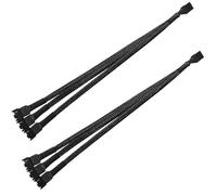 GeekerChip Cable Separador de Ventilador PWM,PWM Cables de Ventilador Extensión con,4 Pines Ventilador Divisor para extensión del Ventilador,Trenzado Negro