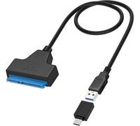 GeekerChip - Cable USB 3.0 a SATA 5 Gbps adaptador de disco duro de 2,5 pulgadas HDD/SSD convertidor USB a SATA III (regalo: adaptador USB C a USB 3.0)