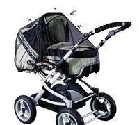 GeekerChip Mosquitera Carrito Bebe Universal, Red Antiinsectos Respirable, Elástica y Lavable Anti Insectos Universal para Cochecitos, Capazos y Portabebés-Negro