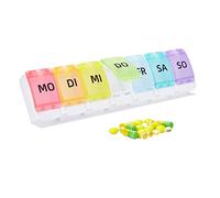 GeekerChip Pastillero 7 Días,Caja de Medicación,Pastillero 7 Días,Fácil de Abrir (Versión Alemana)