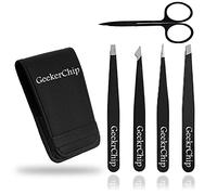 GeekerChip Pinza Depilar Cejas[5 Pcs],Pinzas Depilar Inoxidable Profesionales para Depilación de Cejas, Herramienta de Belleza Diaria para Mujeres y Hombres