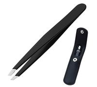 GeekerChip Pinza Depilar Cejas,Pinzas Depilar Profesionales,Pinzas Profesionales para Eliminar Cejas,Pinzas de Precisión Profesional,para Depilación de Cejas e Faciales(Negro)