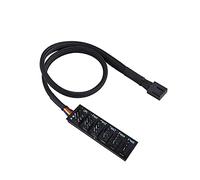 GeekerChip PWM Fan Hub, Hub for 4-pin PWM Fans,6 vías, color negro trenzado cable de alimentación de ventilación, CPU/Housing Adapter para múltiples conectores de alimentación