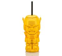 Geeki Tikis Transformers - Vaso de plástico con pajita, diseño de abejorro, capacidad para 25 onzas