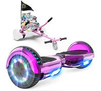 GeekMe Hoverboard con Hoverkart, Go-Kart 6.5 Pulgadas con Bluetooth, Luces LED, Regalo para Niños, Adolescentes y Adultos
