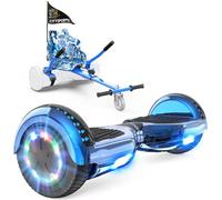 GeekMe Hoverboards con Hoverkart, Hoverboards Go-Kart 6.5 Pulgadas Hoverboards con Bluetooth, Luces LED, Regalo para Niños, Adolescentes y Adultos