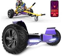 GeekMe Hoverboards Todo Terreno de 8,5" Equilibrado con Potente Motor Bluetooth,App + Hoverkart Accesorio para Hoverboards
