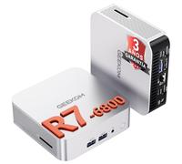 GEEKOM A6 Mini PC para Empresa, con AMD Ryzen 7 6800H, 16GB DDR5 (Ampliable, No LPDDR), 512GB SSD NVMe, Ordenador de Sobremesa Windows 11 con Diseño Compacto de Aluminio, USB4/8K/Wi-Fi 6E/Ranura SD