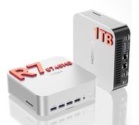 GEEKOM A8 MAX Mini PC con AMD Ryzen 7 8745HS, 16GB RAM DDR5 + 1 TB SSD | Productivity AI Companion, 2.5 Gbps LAN Dual, Mini Ordenador con AMD Radeon 780M, 8×USB, 3 Años Garantía, Ideal para Oficina