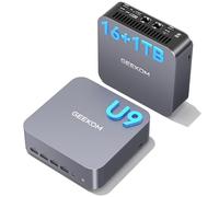 GEEKOM GT13 MAX Mini PC con Intel Core U9 185H (14ª Gen.), 16GB DDR5 (Ampliable, No LPDDR Bloqueada) + 1TB SSD |Dual LAN 2.5G |Mini Ordenador de Sobremesa con Windows 11 Pro |WiFi 7 |6×USB |Lector SD