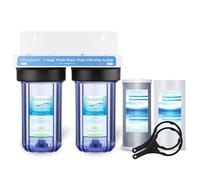 Geekpure - Filtro de agua de 25,4 cm, color azul (2 etapas con PP y carbono (carcasa transparente)