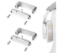 Geekria 1 Par de Kit de Arreglo de Bisagra de Diadema Metálica Compatible con Audio-Technica ATH-M50x, M50xBT, M50xGM, M50xBB, M50xPB, M50xWH, M50x ENSO, M50XSTS-USBMIKU, Piezas de reparación (Plata)