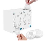 Geekria 100 Pares de Cubiertas Desechables para audífonos MRI con Caja dispensadora, Almohadillas para los oídos higiénicas Extensibles, Cojines higiénicos para Orejeras Medianas (2 Cajas, M, Blanco)